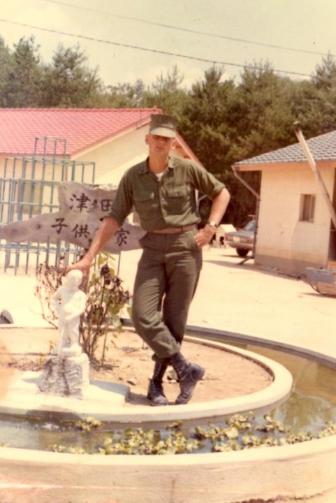 Bobby Dyer in Marine utilities while stationed overseas