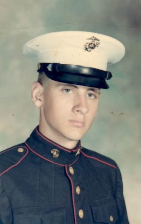 A young Bobby Dyer in United States Marine Corps dress blues
